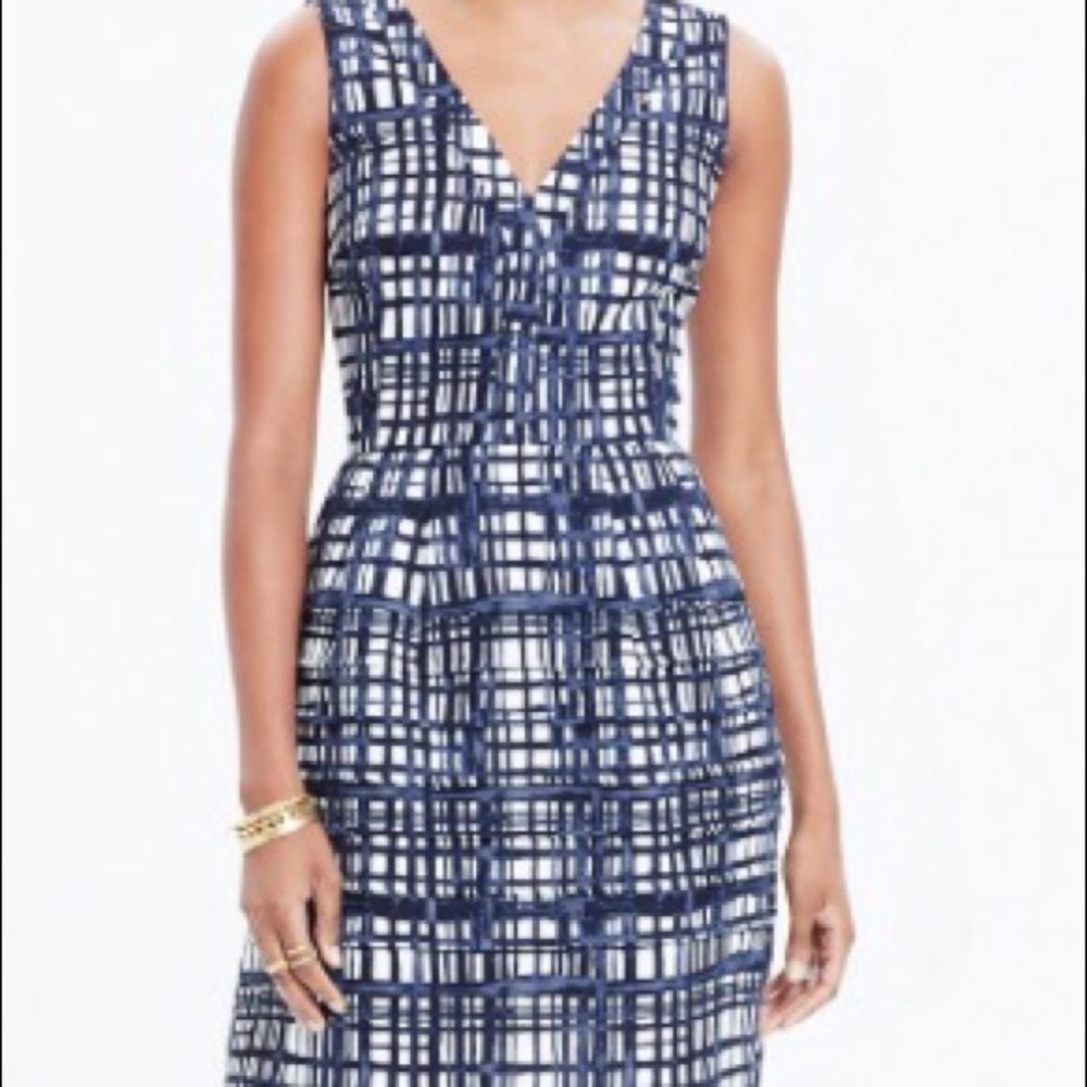 Madewell Midnight Dress in Brushstroke Plaid